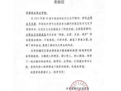 喜报！永利官网志愿者服务工作获瀍河区团委表彰